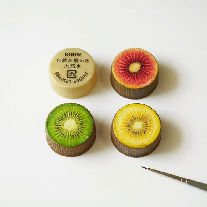Artist Turns Plastic Bottle Caps Into Mini Food Paintings, And Here Are His 50 Best Works