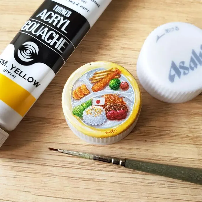 Artist Turns Plastic Bottle Caps Into Mini Food Paintings, And Here Are His 50 Best Works