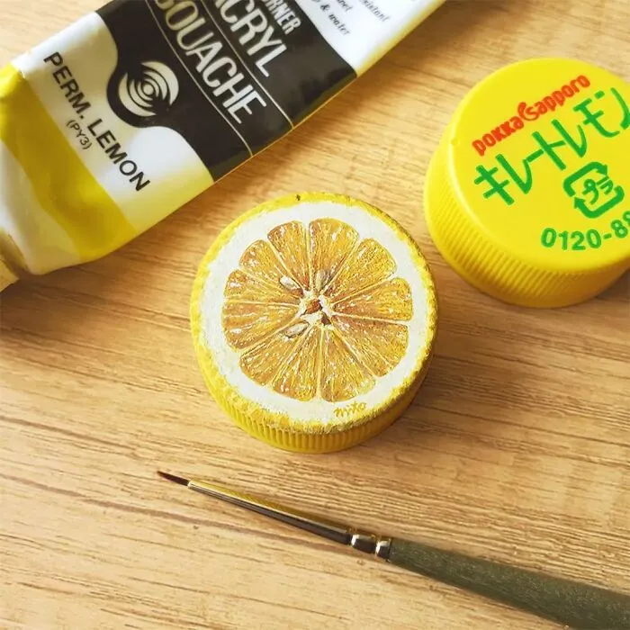 Artist Turns Plastic Bottle Caps Into Mini Food Paintings, And Here Are His 50 Best Works