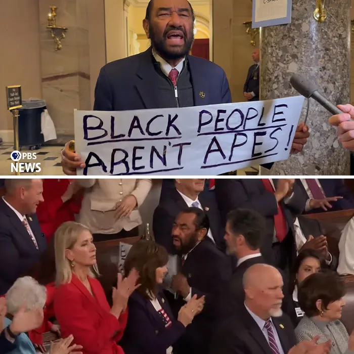 Democratic Representative Escorted Out Over "Black People Aren't Apes" Sign