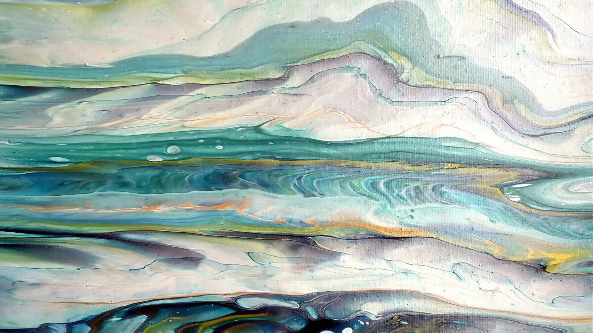 Watercolor Effect With Fluid Acrylic Using A Split Cup Pour