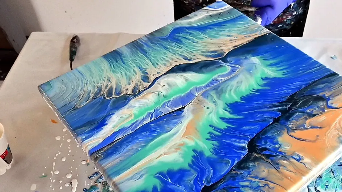 Phantasy Landscape: My Acrylic Pour Painting With Pva Glue Tutorial