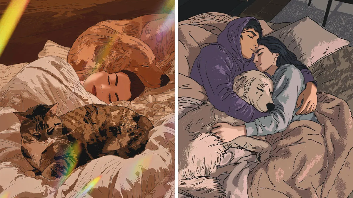 This Artist Transforms Simple Photos Into Stunning Portraits Of Pets And Their Humans (47 Pics)