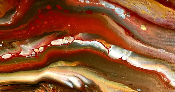 Heart Of The Inferno: Acrylic Pour With Explosive Blends