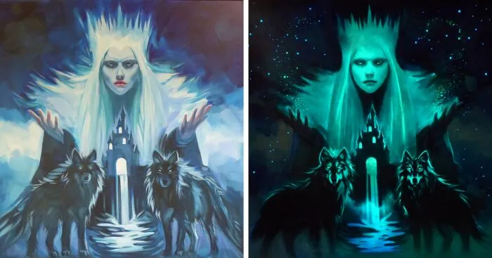 The Snow Queen: Here's My Glow In The Dark Painting