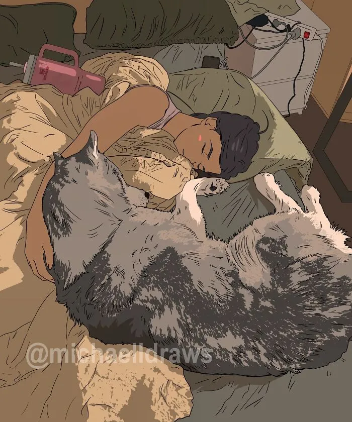 This Artist Transforms Simple Photos Into Stunning Portraits Of Pets And Their Humans (47 Pics)