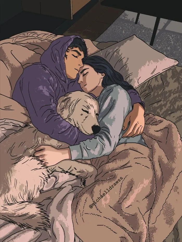 This Artist Transforms Simple Photos Into Stunning Portraits Of Pets And Their Humans (47 Pics)
