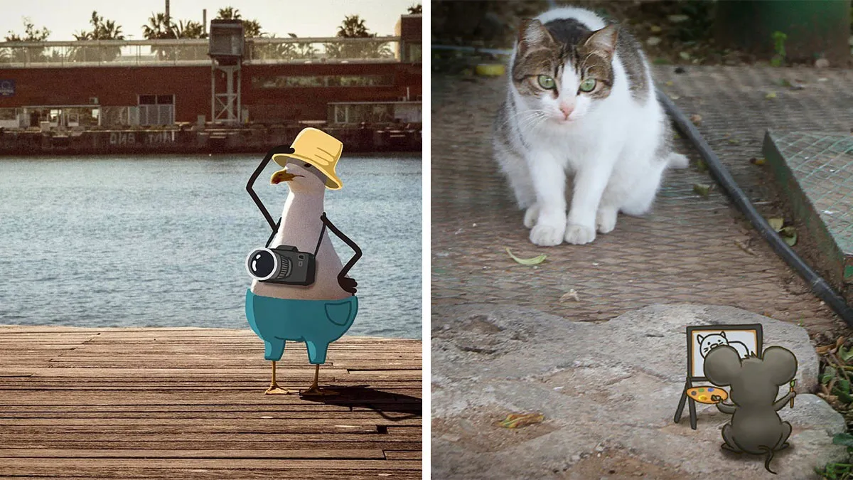 These Real-World Photos Get Tiny Doodles, And Everything Suddenly Looks Alive (77 Pics)