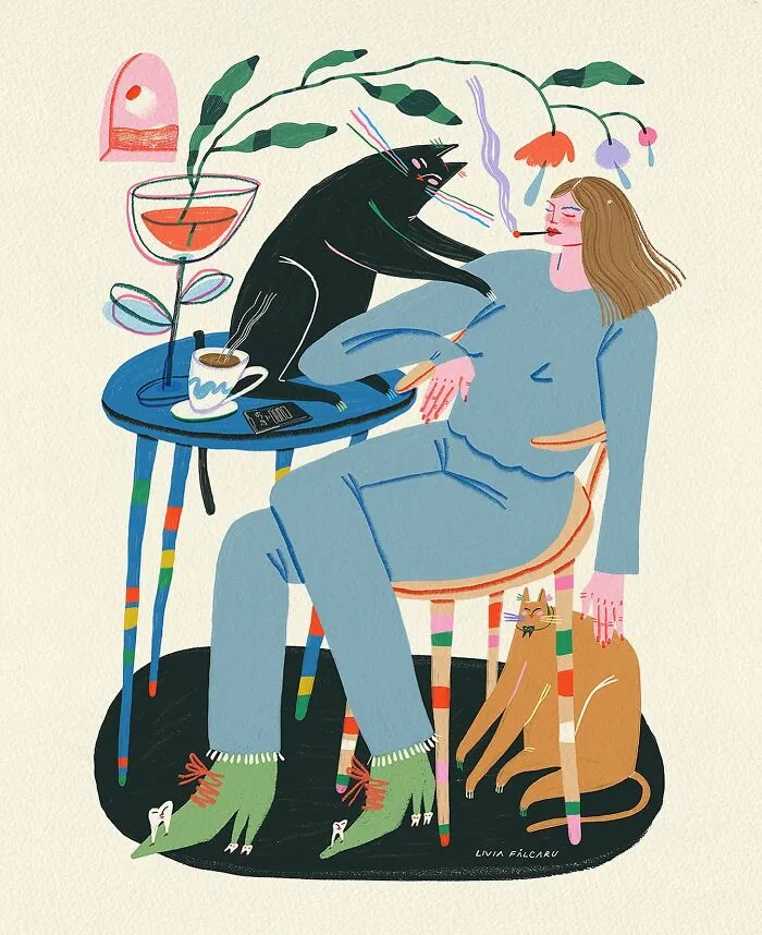 This Romanian Artist Turns Simple Moments From Daily Life Into Expressive Illustrations (40 Pics)