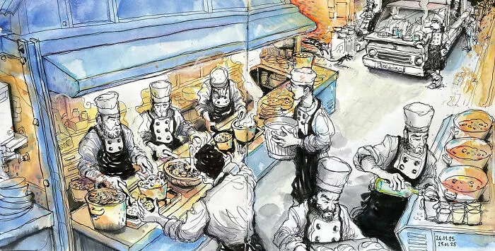 Artist Mehmet Saygin Captures Everyday Life In 30 Expressive Watercolor Sketches