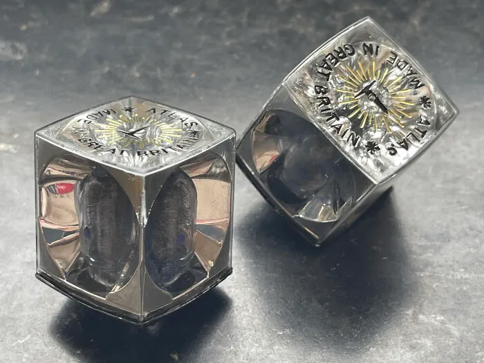 What Are These? They’re Made Of Clear Plastic, The Inside Has 4 Tiny Blue-Ish Canisters (Per Cube) Containing Some Steel Wool
