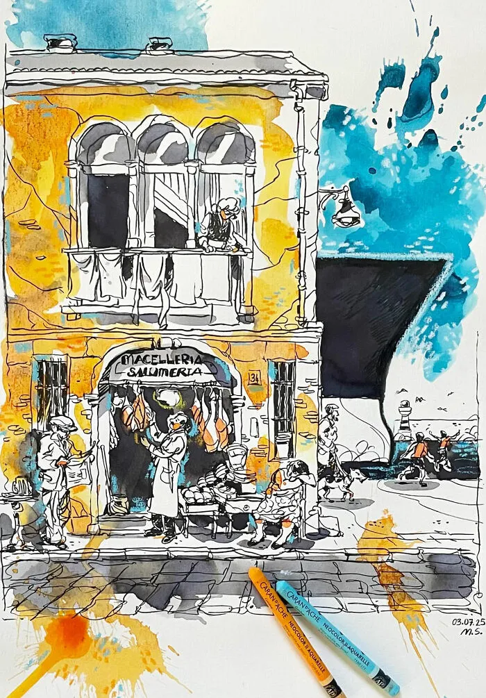 Artist Mehmet Saygin Captures Everyday Life In 30 Expressive Watercolor Sketches
