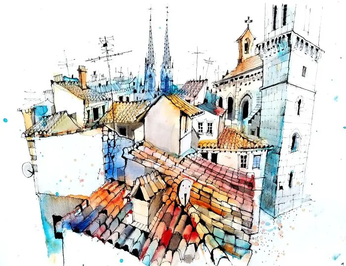 Rooftops In Nimes