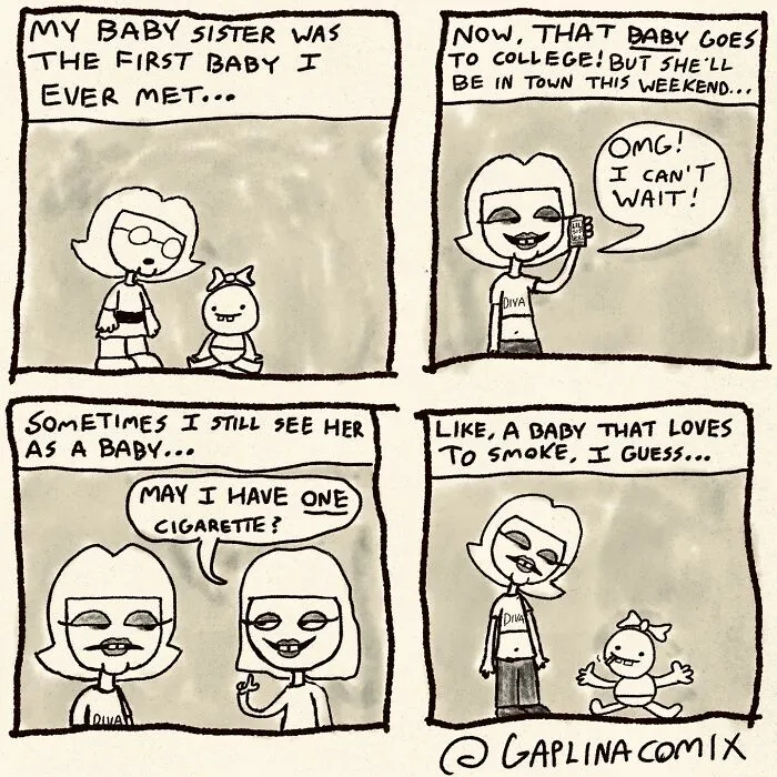 This Artist’s 34 Comics Featuring Gaplina & Ovelette Perfectly Capture Life’s Awkward Moments
