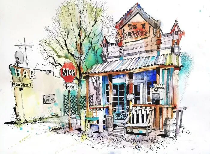 The Blackbird Saloon In Los Cerrillos, New Mexico