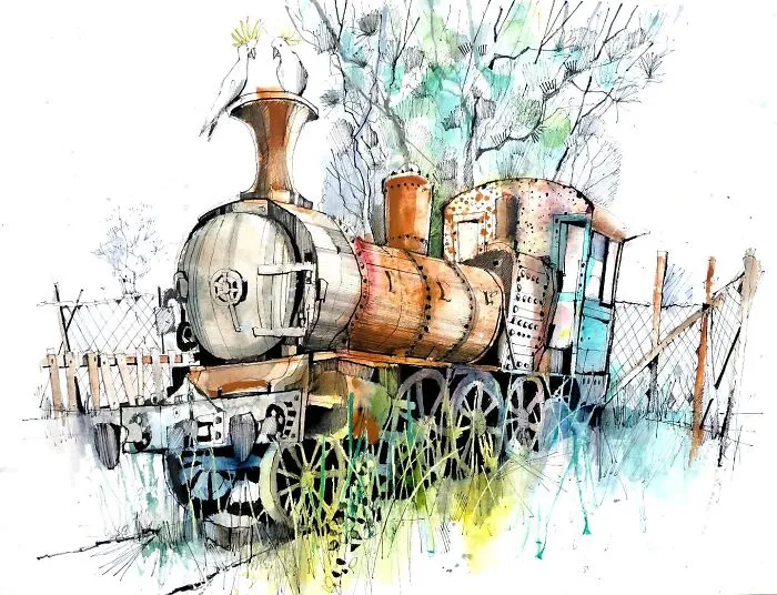 Maldon Railway Yard In Rural Australia