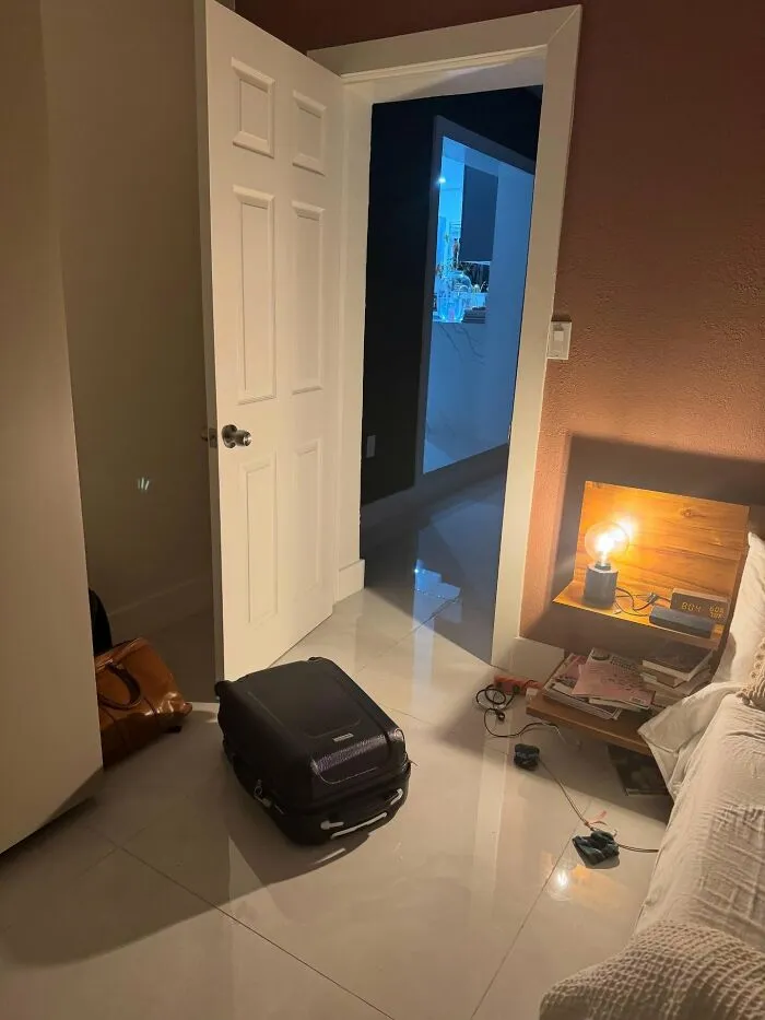 His Lugagge After Coming Back From A Trip. He Left It Here For 3 Days. I Love Him, But God Help Me