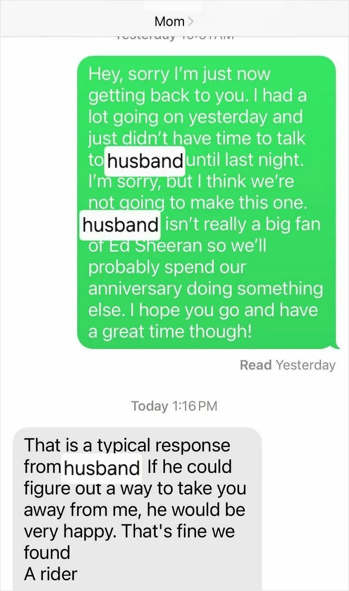 My Mom Invited Me, My Sister, And Our Husbands To A Concert. When My Sister Politely Declined, Mom Went A Little Unhinged