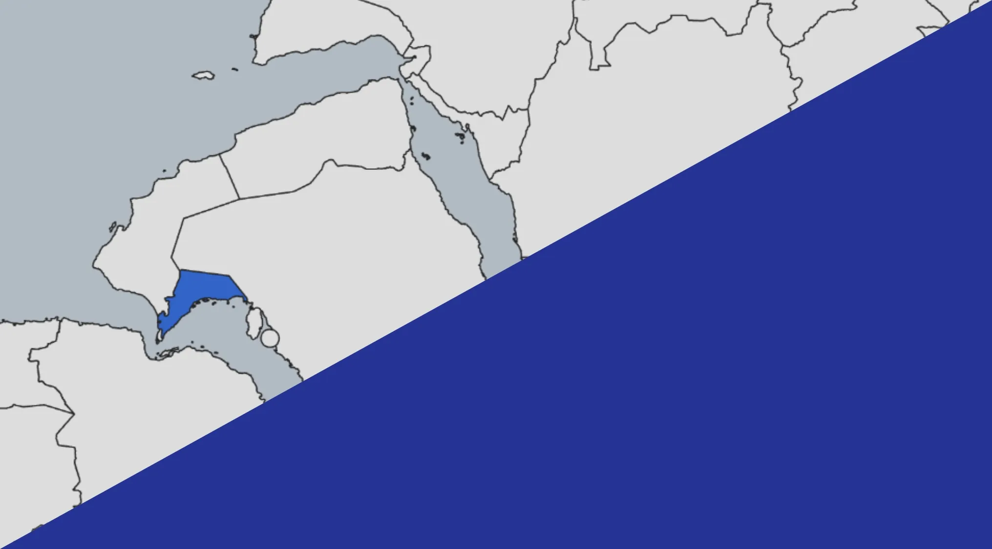 Upside-down map highlighting a country in blue within Central America for guess the country from the crazy map quiz.