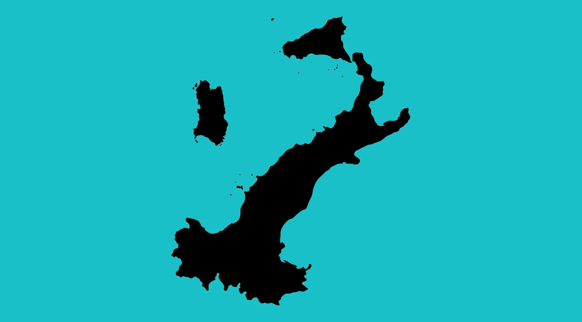 Mirrored map shape of a country quiz, challenging viewers to guess the country from the crazy map outline.