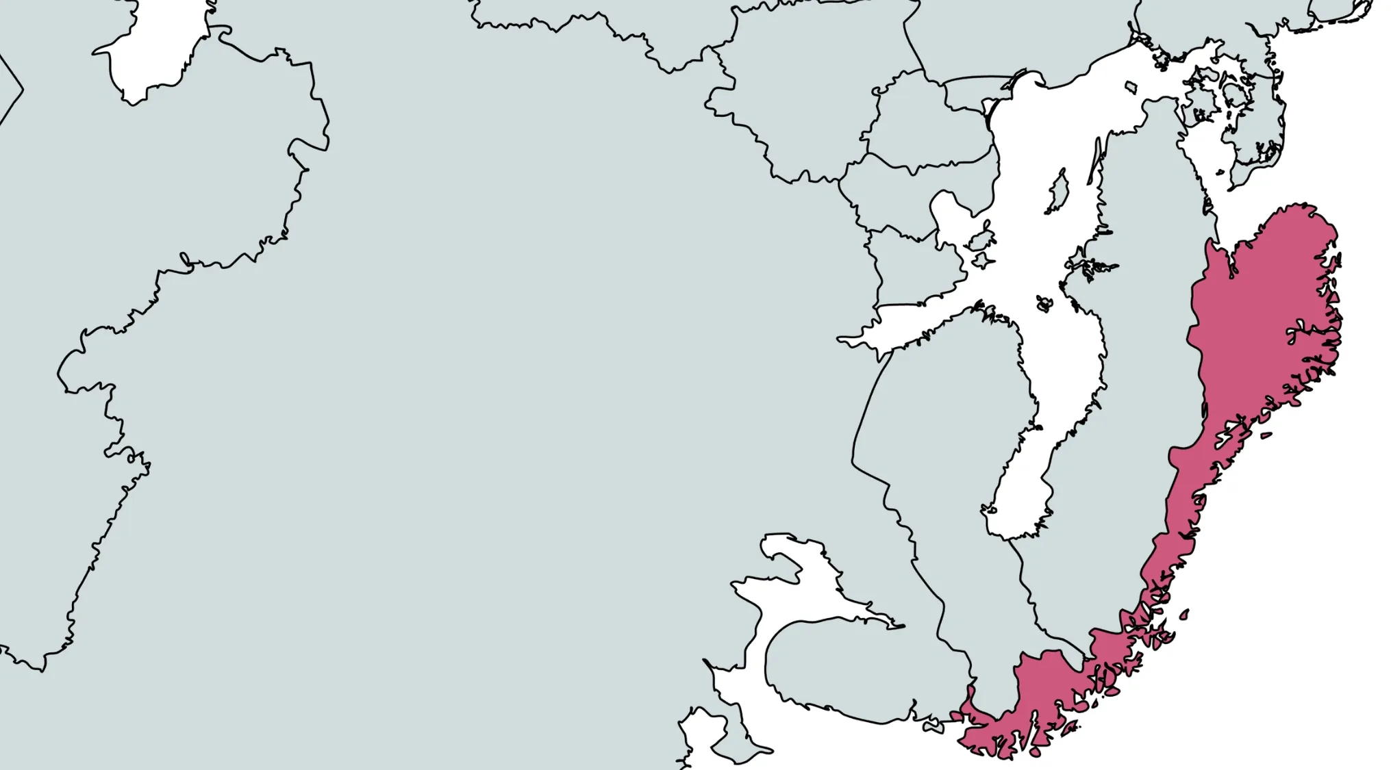 Map highlighting a country in the corner, part of the guess the country from the crazy map challenge.