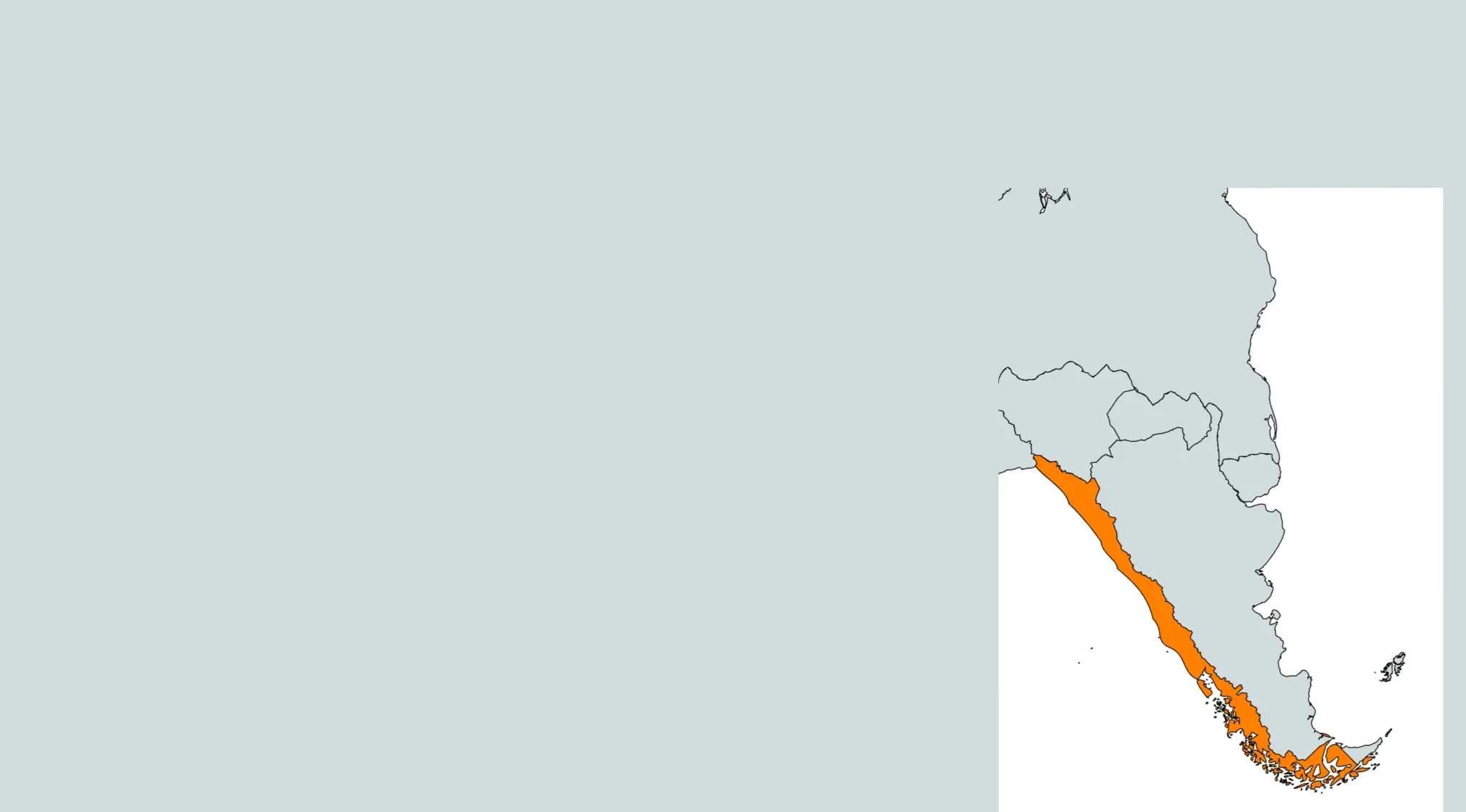Partial regional map showing a country highlighted in orange for the guess the country from the crazy map quiz.