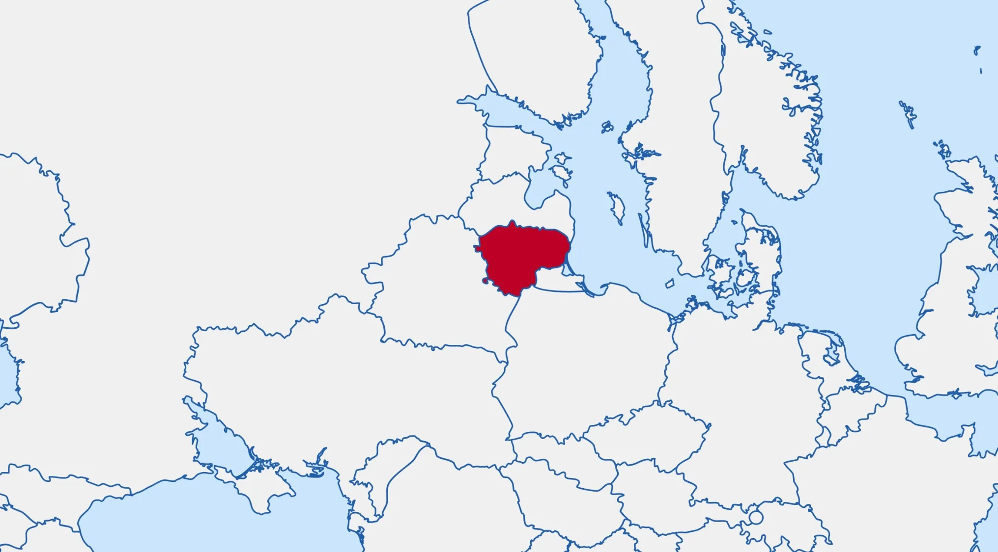 Country highlighted in red on a mirrored map of Europe for guess the country from the crazy map part 4 quiz.