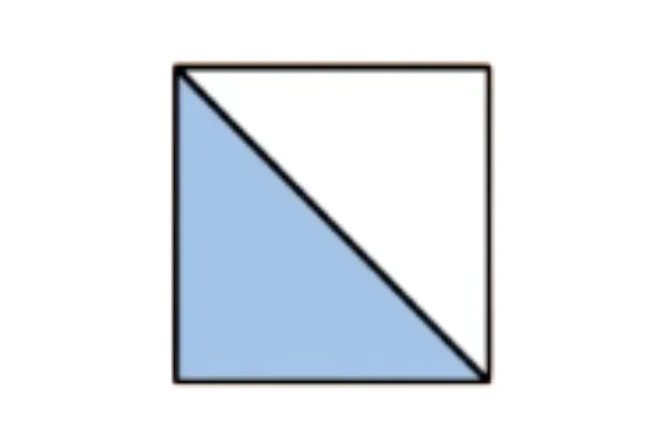 Blue and white triangle pattern inside a square shape representing which of these completes the pattern C.