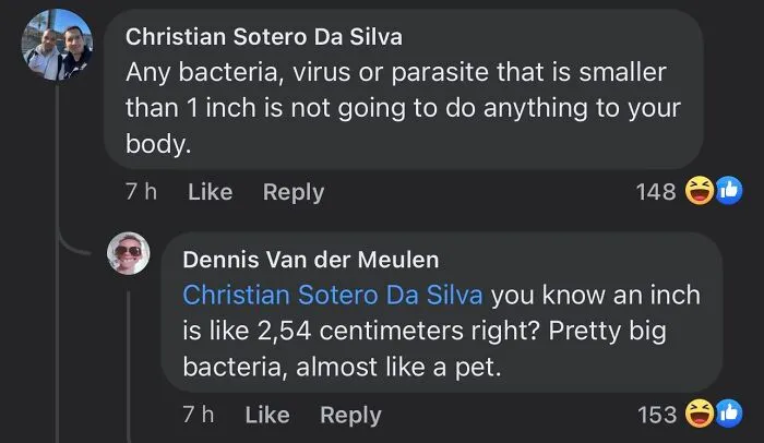 On A Post Showing A Hotdog Under A Microscope