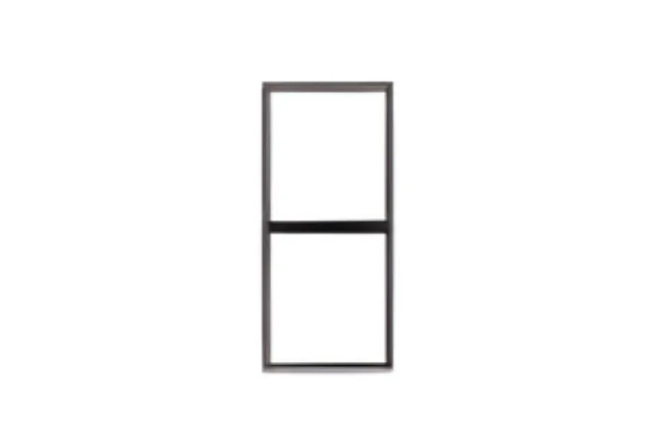 Minimalist black window frame divided into two sections, highlighting which part of the puzzle is missing concept.