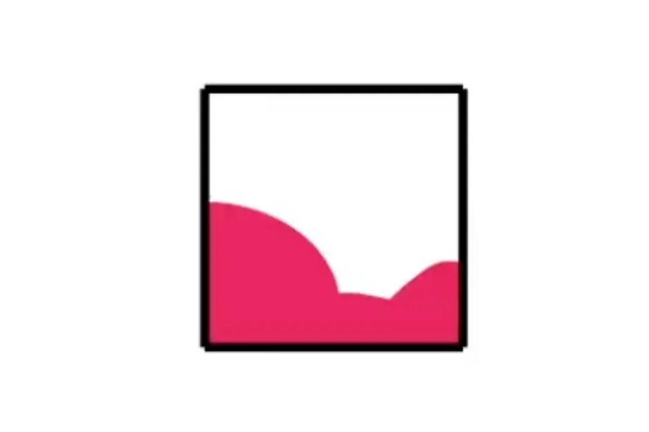 Square with a partial red pattern inside, illustrating which of these completes the pattern with letter D.