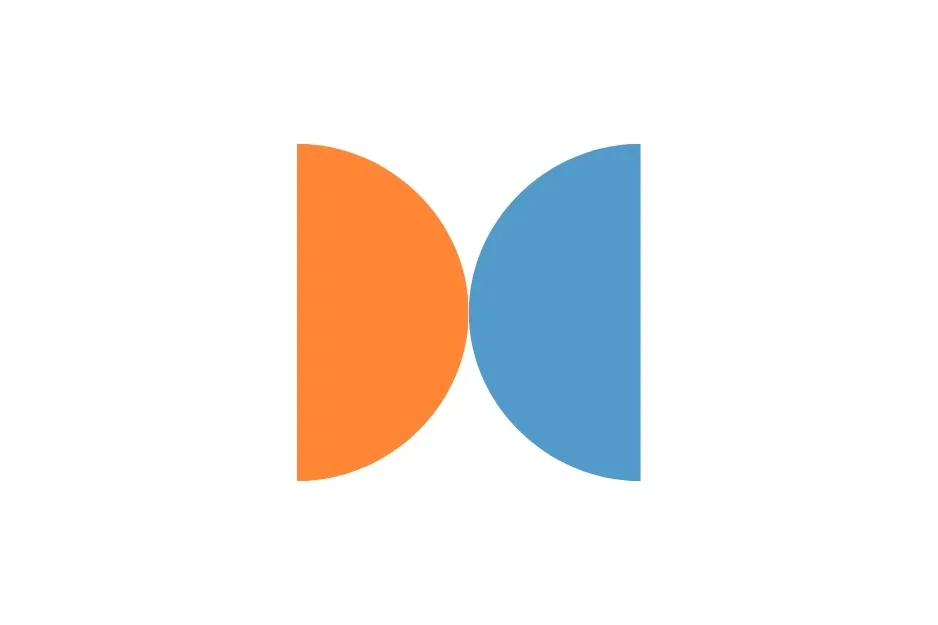 Half circles in orange and blue positioned facing each other, illustrating the missing option C concept in the image.