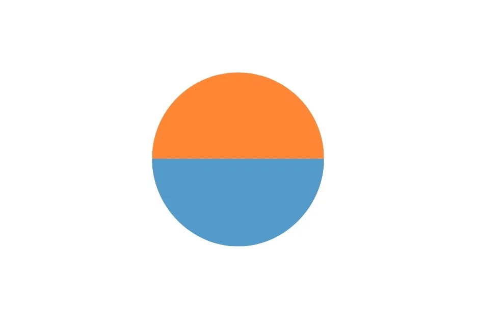Half orange and half blue circle graphic illustrating the concept of the missing option D in a selection.