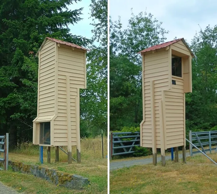 We Keep Seeing This On The Side Of The Road In Oregon. It's At The End Of A Driveway. The Lower Portion / Glass Faces The Driveway. It's About 15 Ft Tall