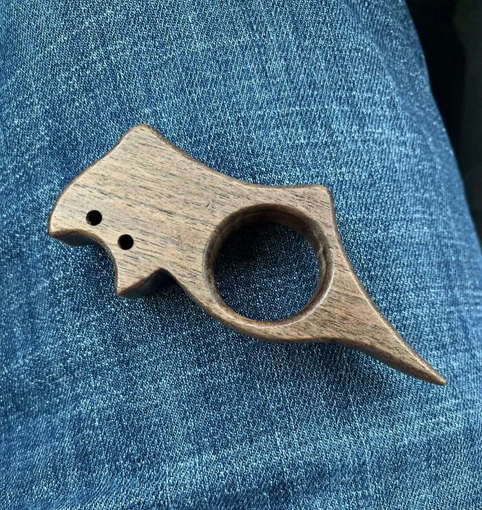 Found In A Book Lovers Raffle Basket. Wooden Object With 2 Small Holes & 1 Large Hole