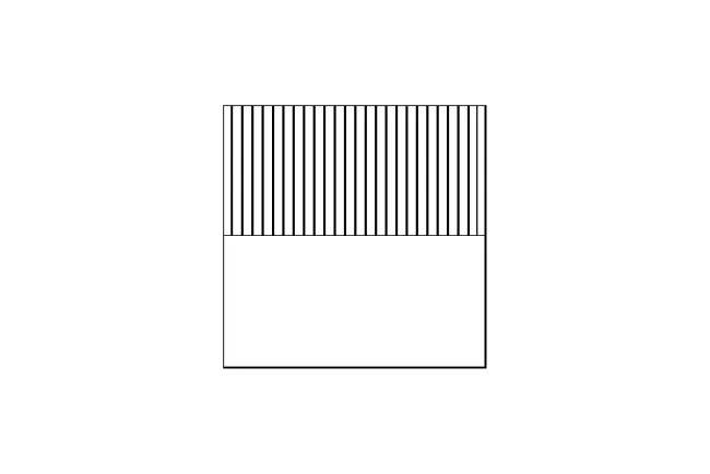 Black and white pattern with vertical stripes on top and blank space at the bottom, part of a mystery piece puzzle.