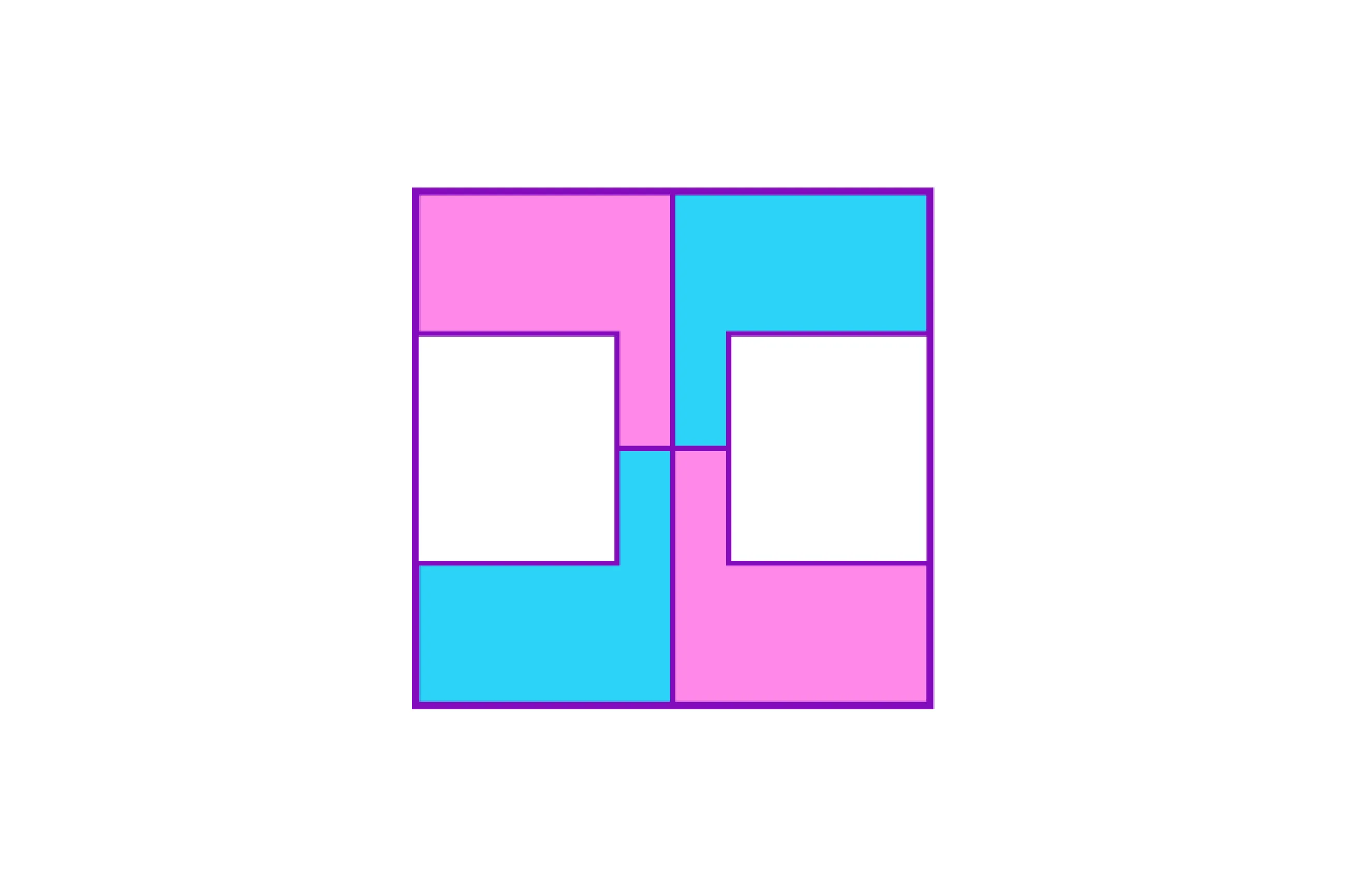Abstract geometric pattern with alternating pink and blue shapes, highlighting the concept of which image is missing.
