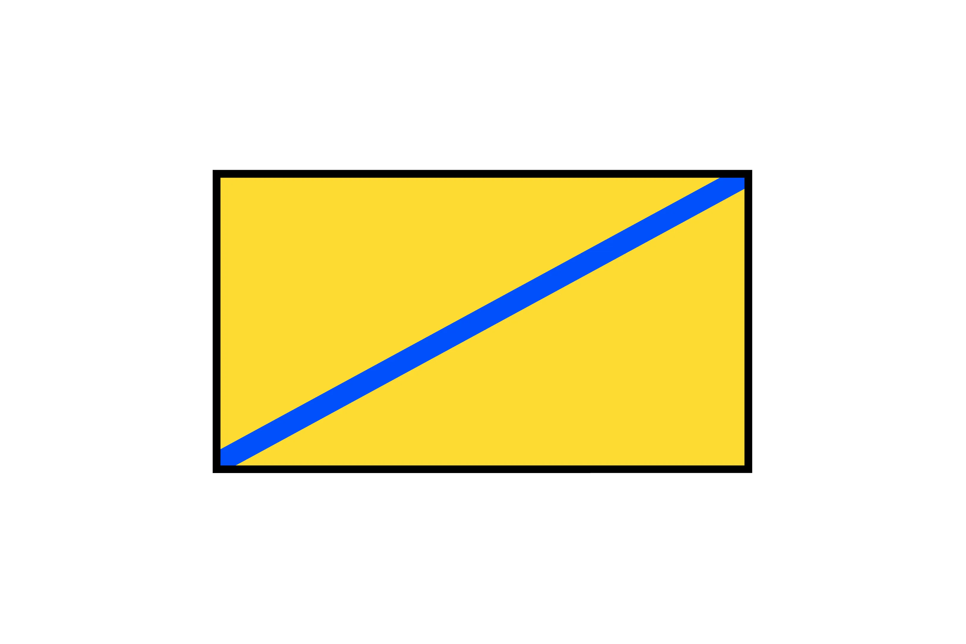 Yellow rectangular puzzle piece with a blue diagonal line inside, questioning which part of the puzzle is missing C.