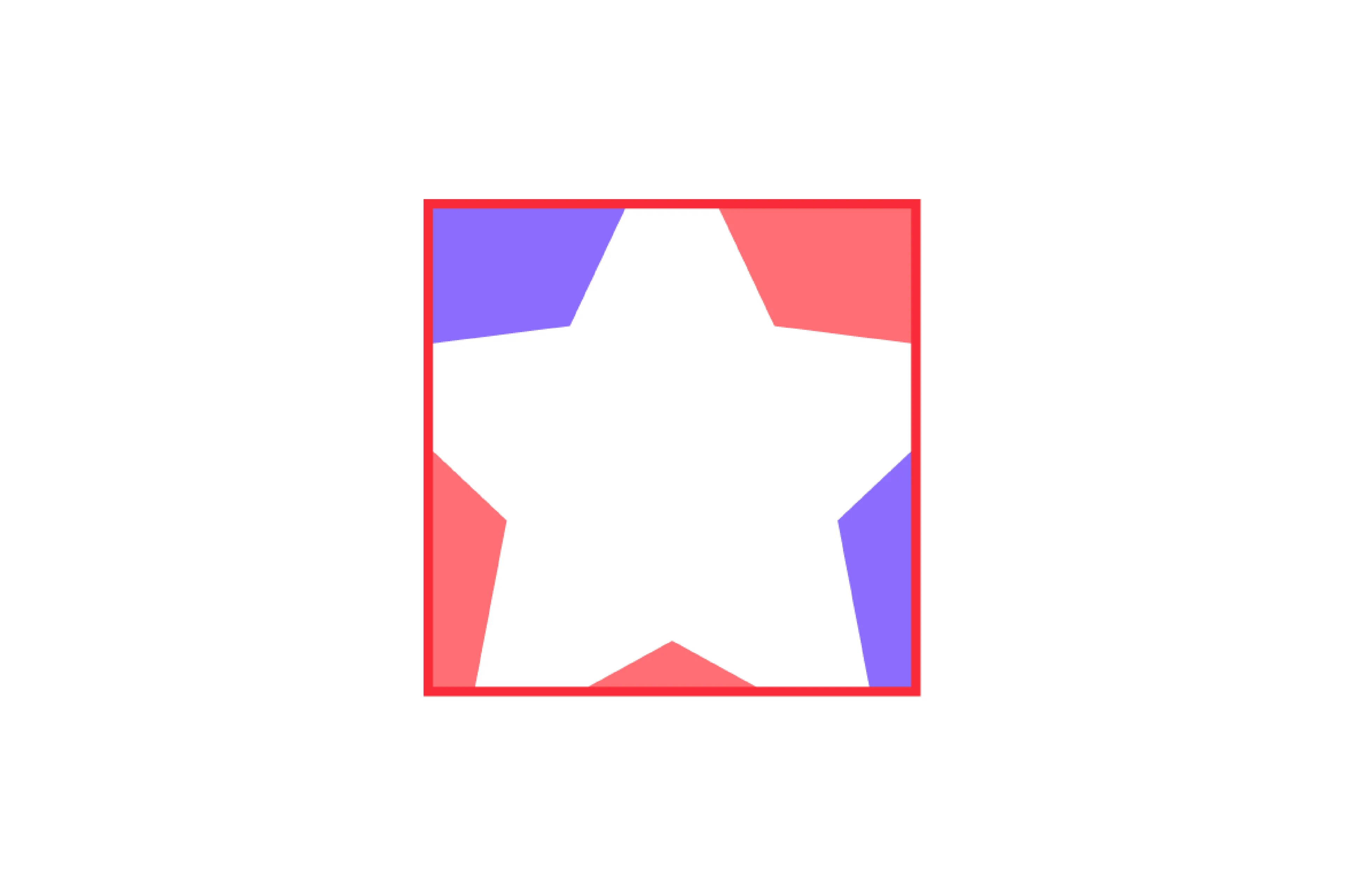 White star shape inside a red and purple square border representing choose the correct option A concept.