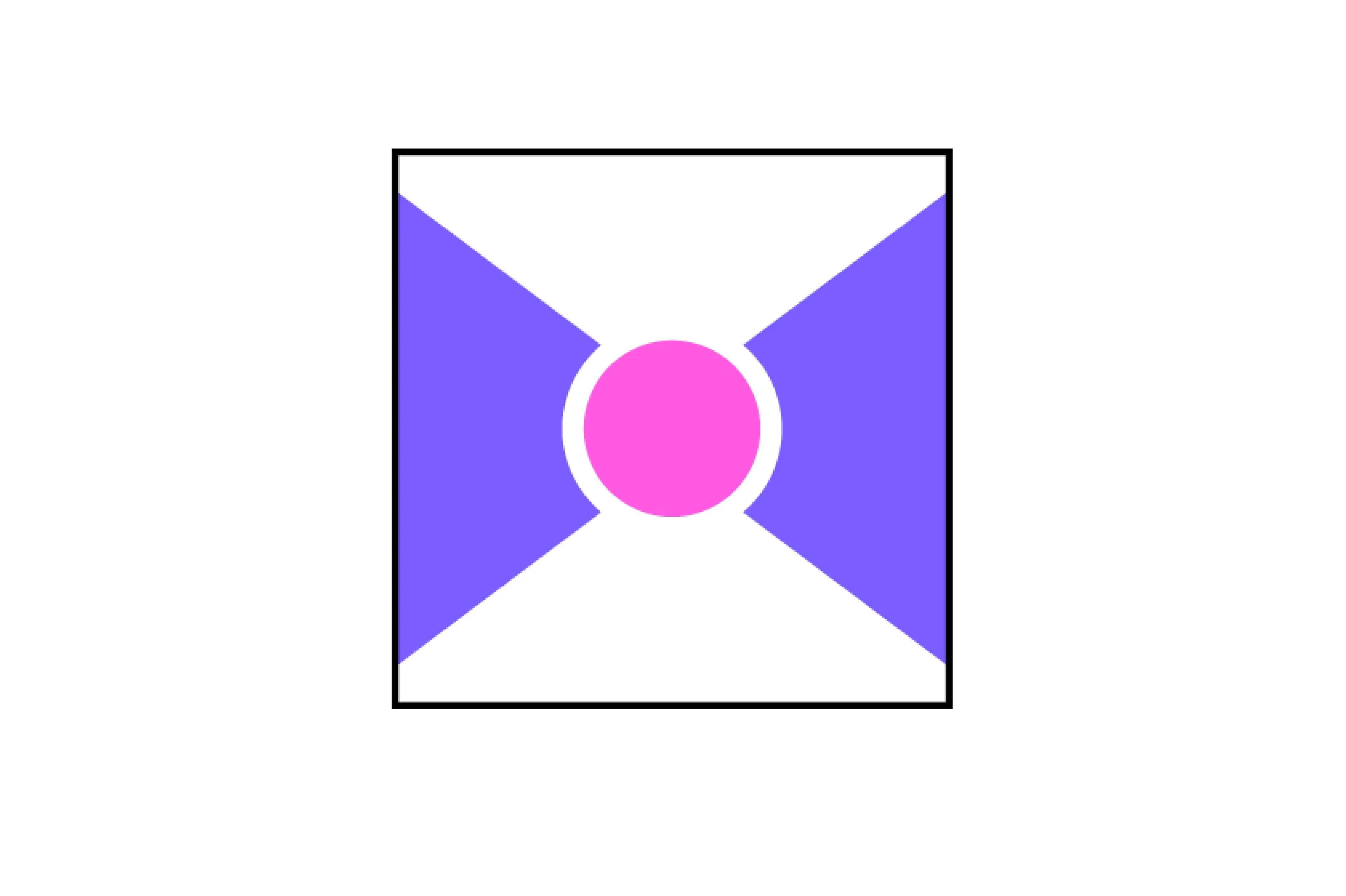 Abstract geometric design with purple shapes and a pink circle centered, related to which image is missing puzzle D.