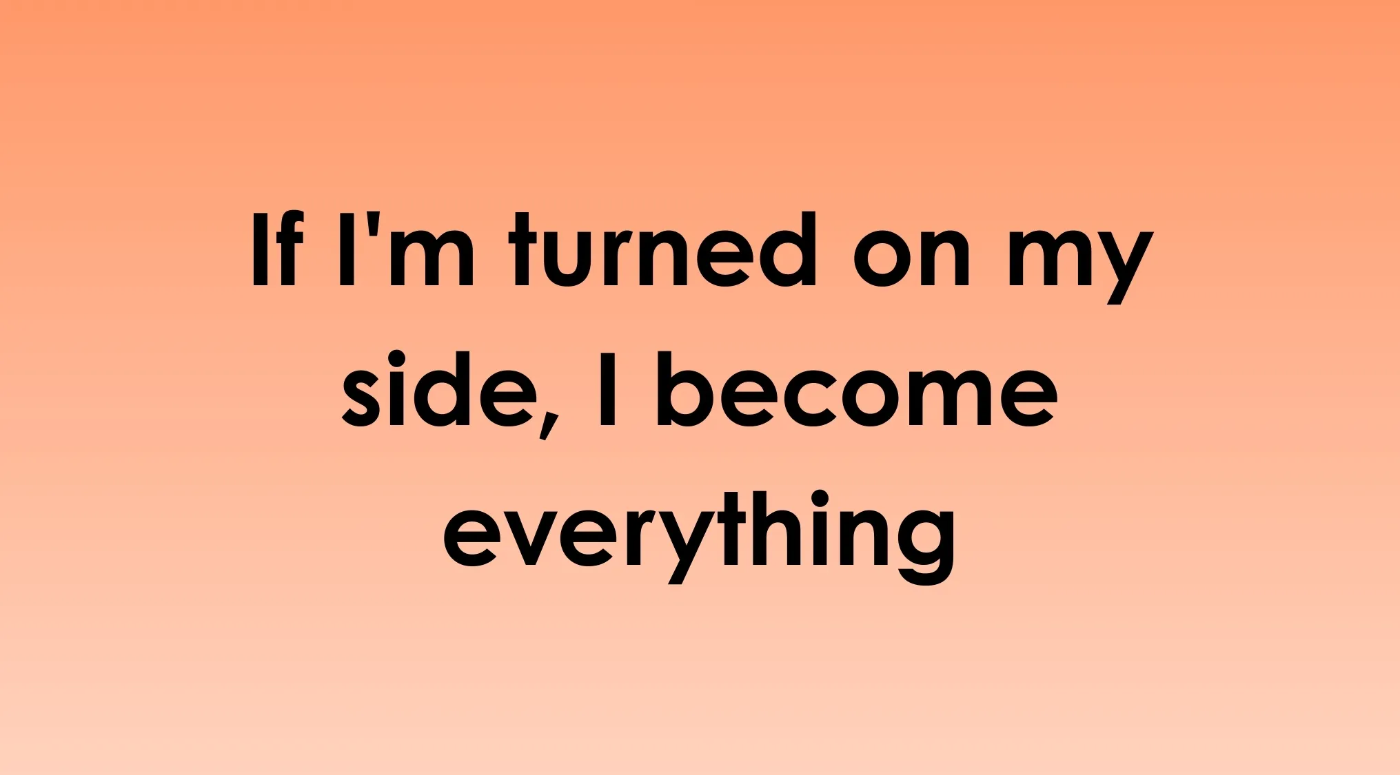 Mystery text on a gradient background asking if you can read minds with a clever riddle about becoming everything when turned on the side.