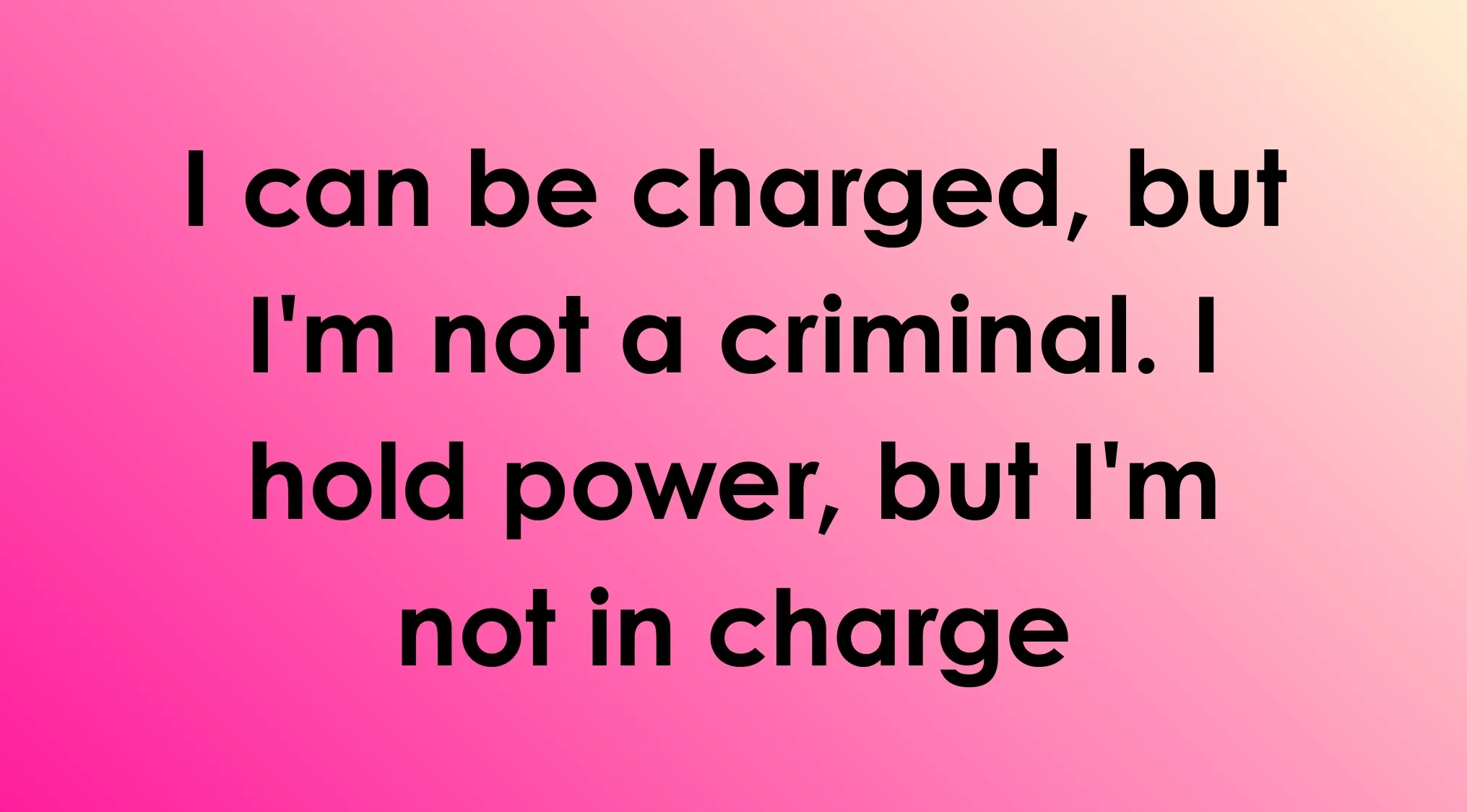 Riddle text on a pink and peach gradient background, related to the theme of reading minds and holding power.