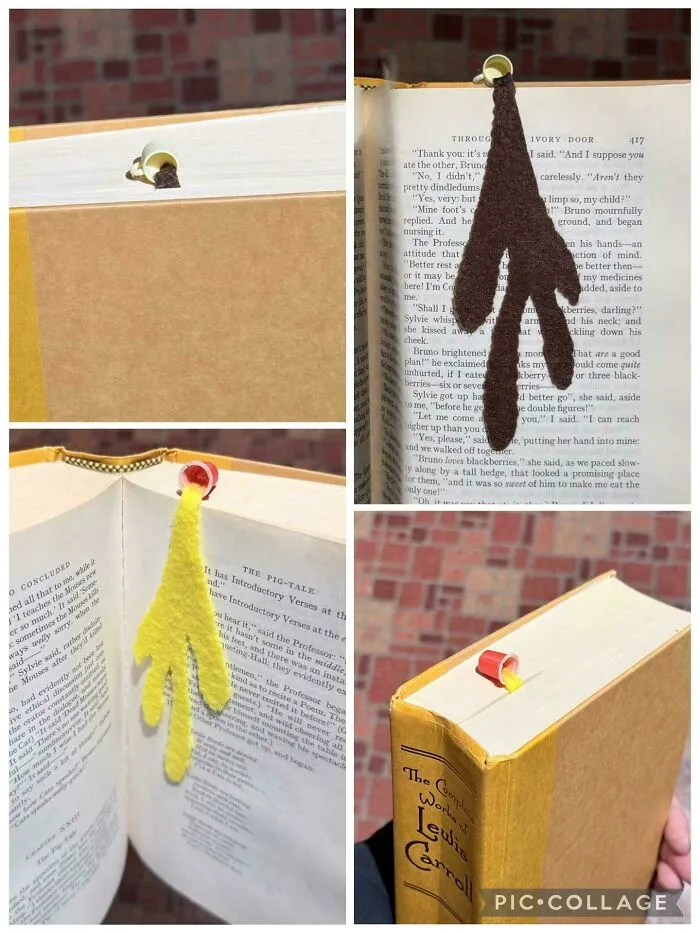 Marcapáginas con forma de bebida derramada