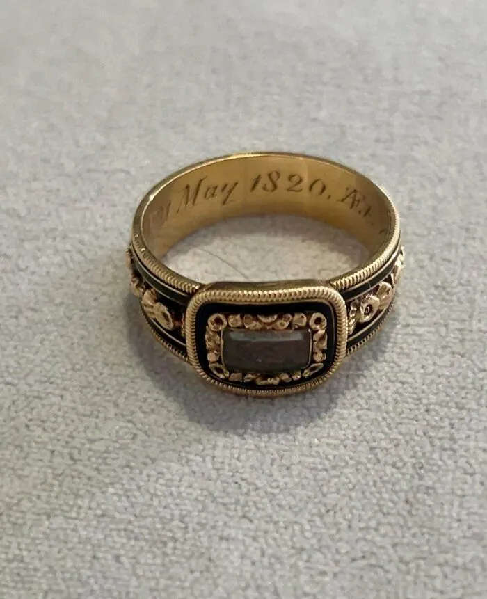 My Georgian Memorial Ring With Hair-Work. UK
