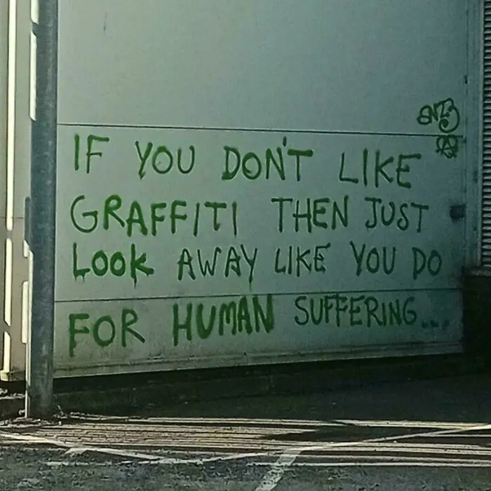 Well, Obviously We Can't Have Graffiti That Might Incite Thinking About Our Leaders Priorites