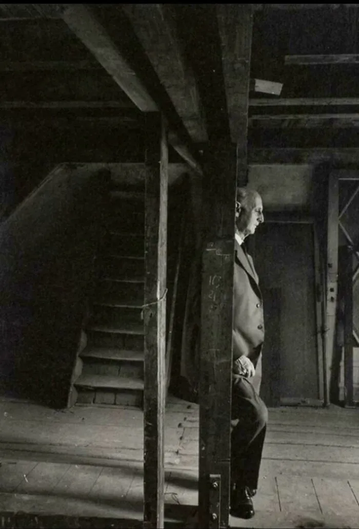 Anne Frank's Father Otto, Revisiting The Attic Where They Hid. He Was The Only Surviving Family Member. 1960