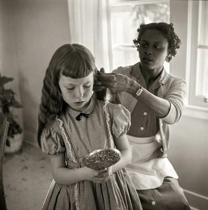 Maid Makes The Braids For The Daughter Of Her Employers, February Of 1956