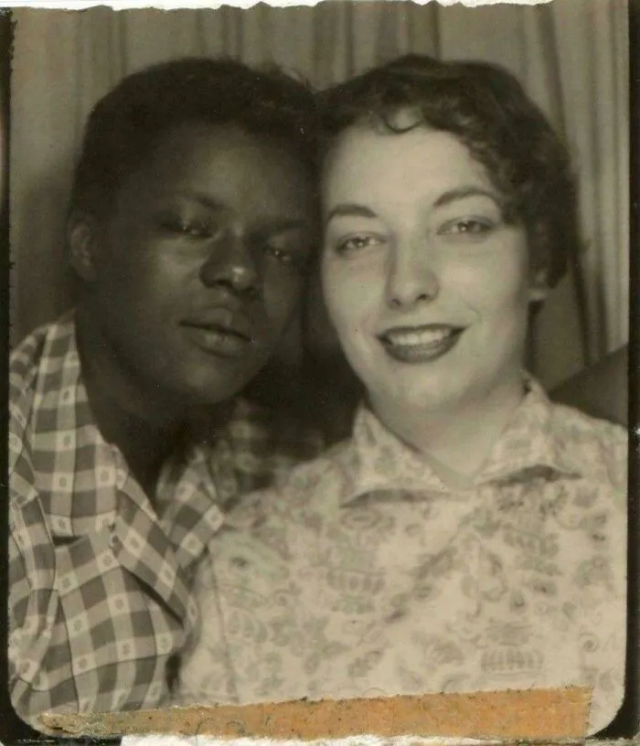 Photobooth Shot Of A Mixed Couple, 1950s