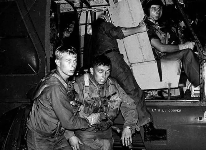 Pilot Victor Vizcarra, After Being Evacuated From A Jungle Landing Site. After Being Hit And Ejecting, His Flame-Engulfed F-105 Fighter-Bomber Passed Beneath Him As He Parachuted And Crashed Into A Mountain. Vietnam War, 1966