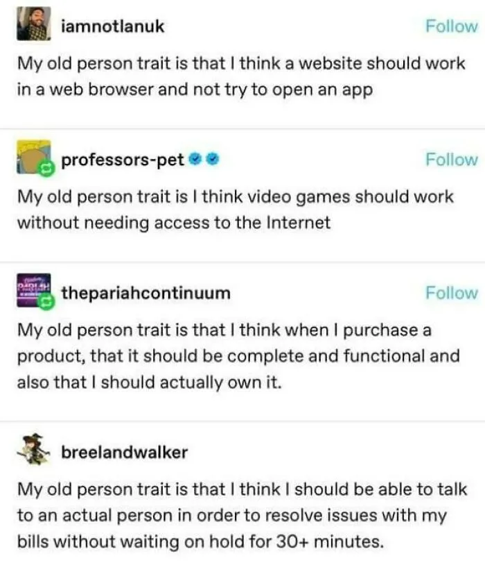 My Old Person Trait
